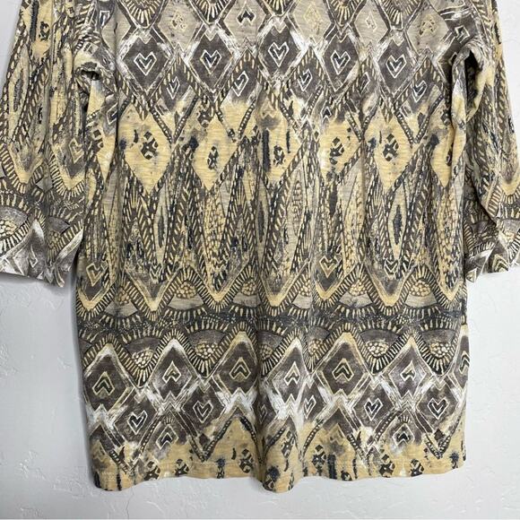 Chico's Tan All Over Mosaic Art to Wear Tunic 2 Large - Picture 8 of 10